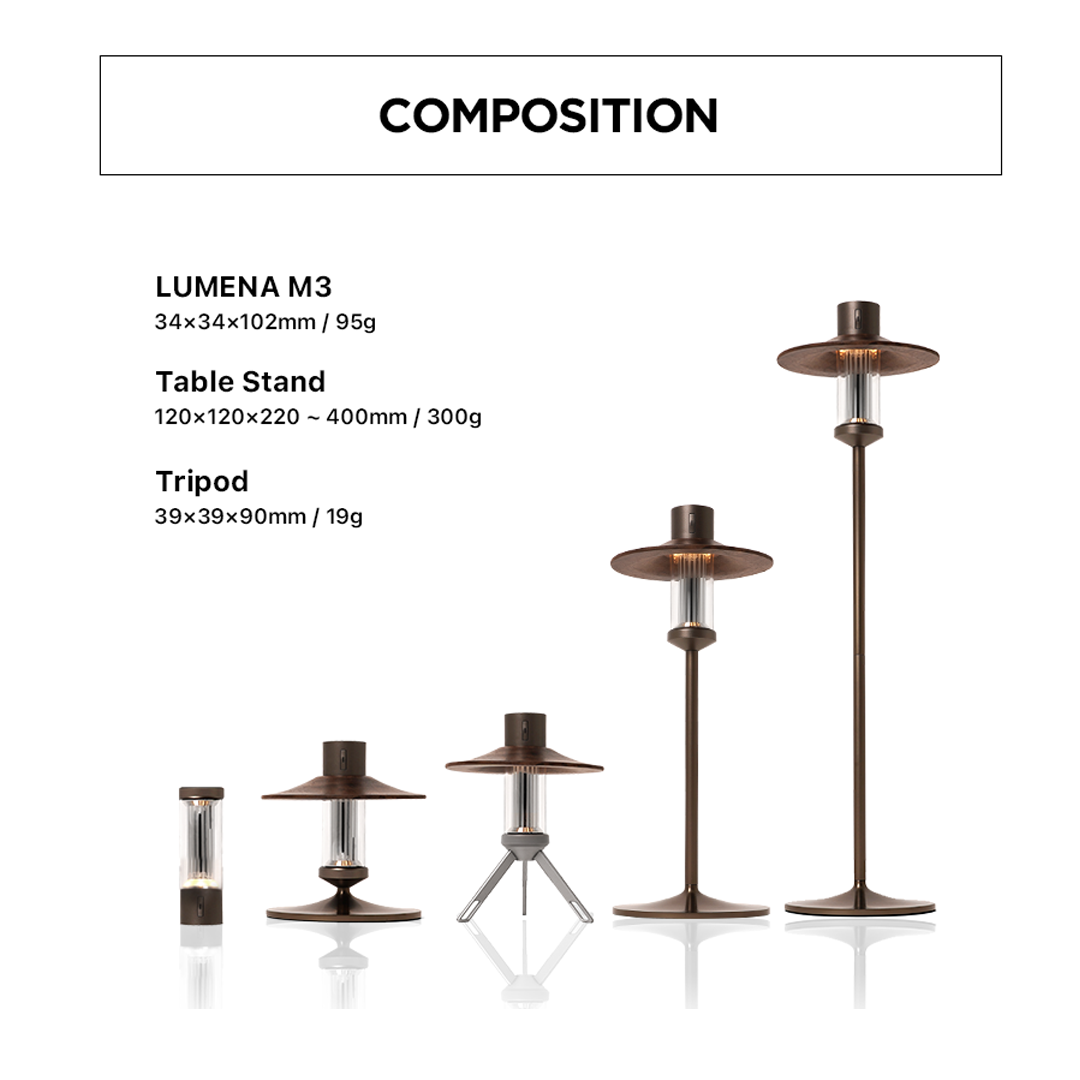 Lumena M3 Table Lamp Package - Dark Brown