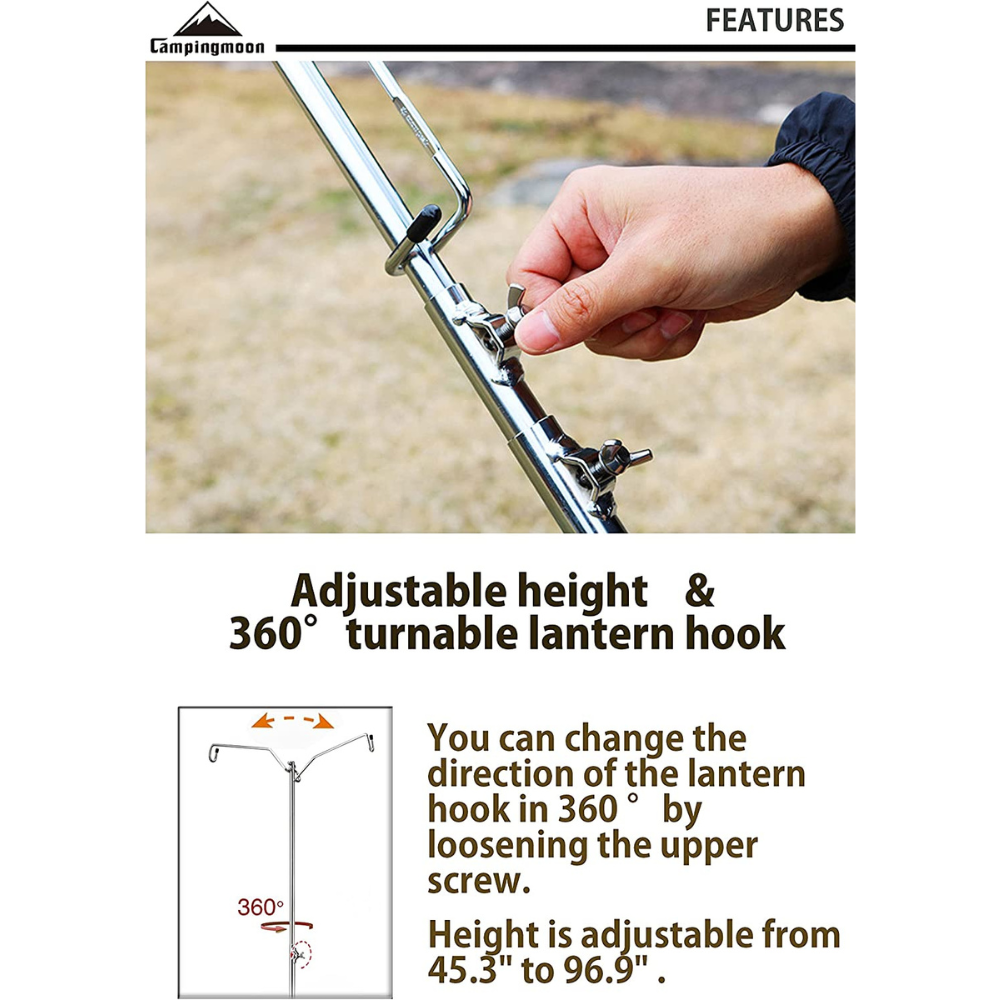 Campingmoon Double Headlamp Holder with Auxiliary Bracket